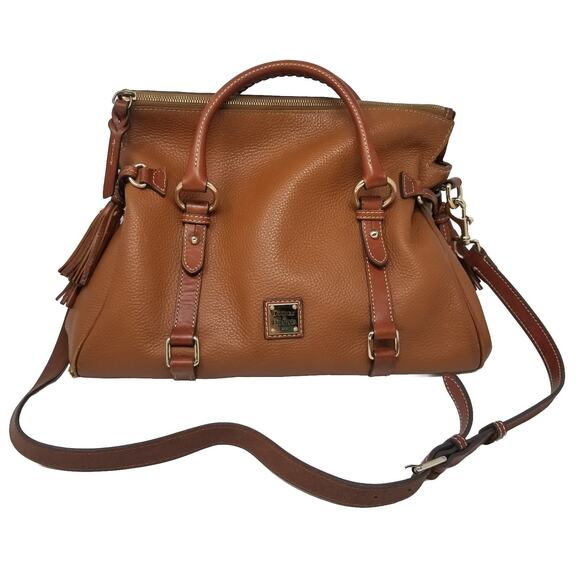 Dooney and Bourke Sorrento Satchel Brown Leather Shoulder Bag Large Purse - Picture 1 of 16